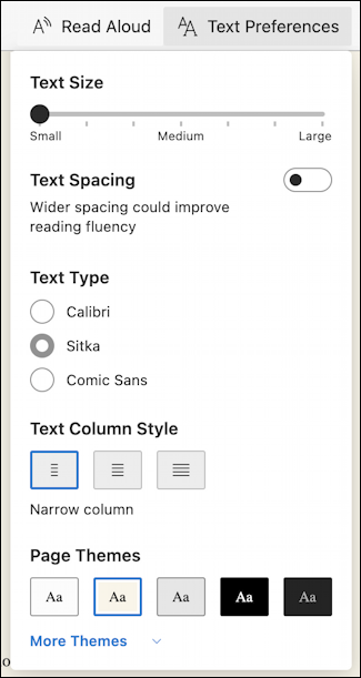 immersive reader inMicrosoft Edge ad blocker - text preferences