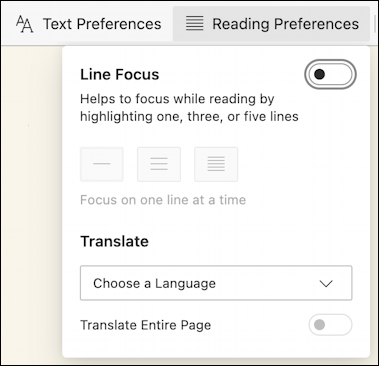 Microsoft Edge ad blocker - immersive reader – reading preferences