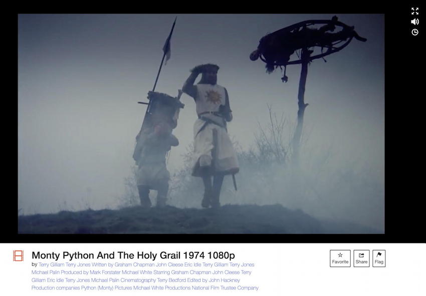 internet archive free movies tv shows legal - monty python holy grail
