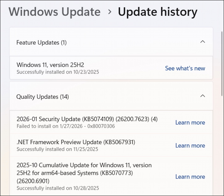 windows 11 security updates list